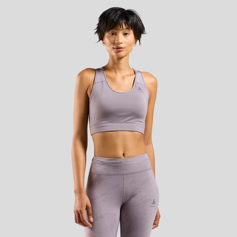 Essential Bralette Print Sport-BH Damen - grau,