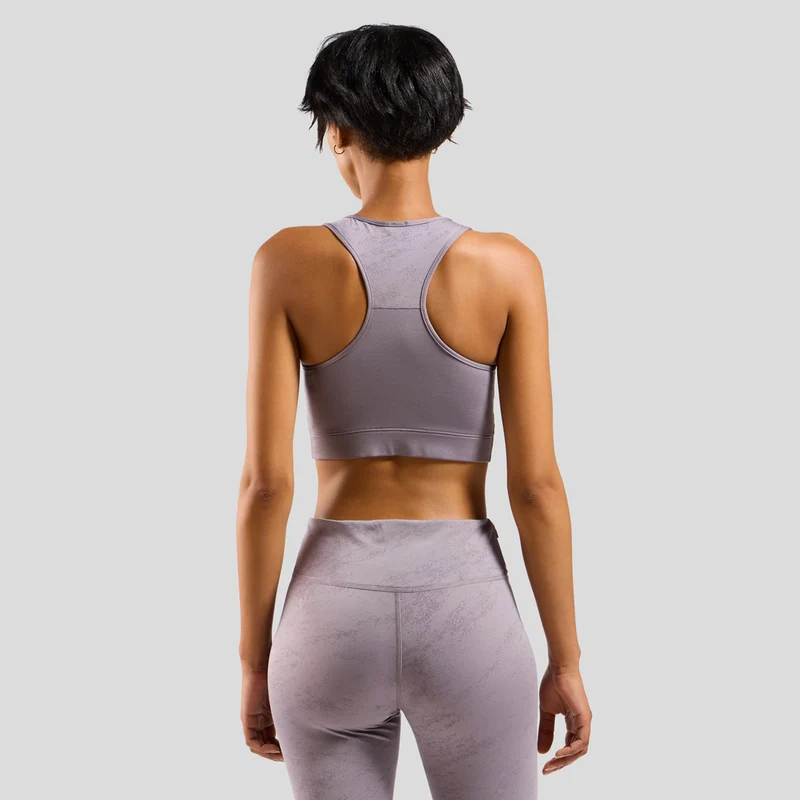 Essential Bralette Print Sport-BH Damen - grau,