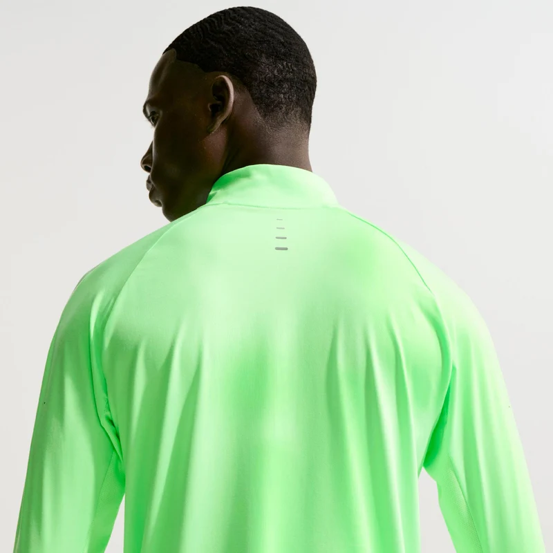 Stride Half-Zip Laufshirt Herren - hellgrün, silber